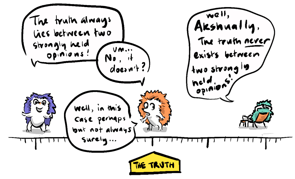 A continuation of two Hedgehogs arguing over where the truth lies