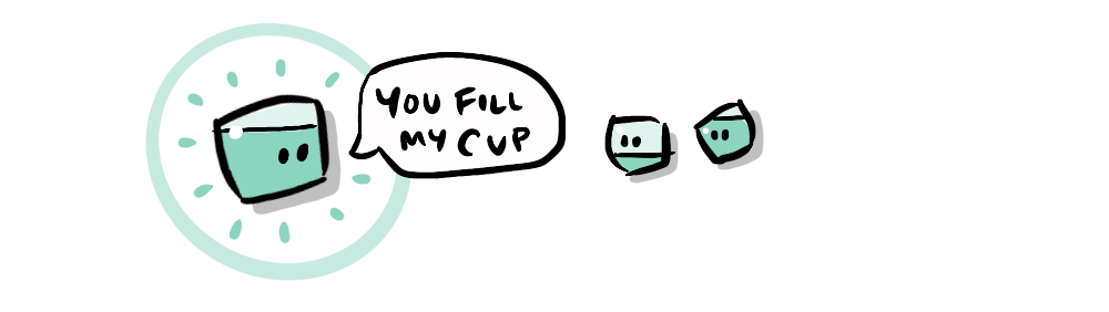 Green Neuts saying you fill my cup