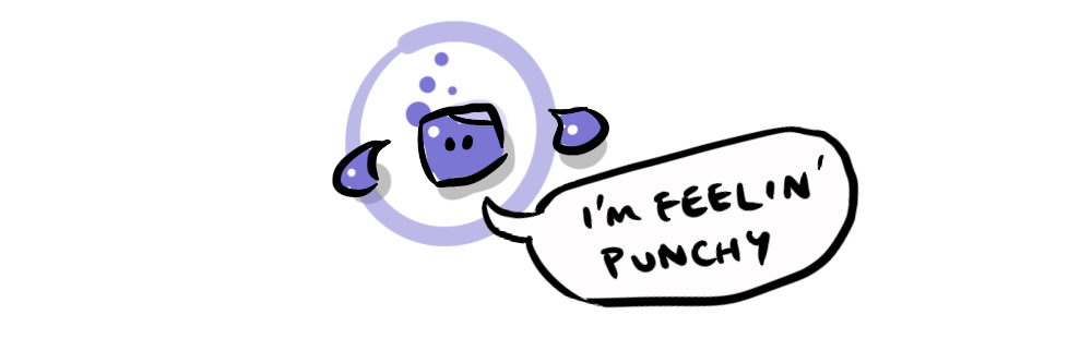 A purple neut with two purple leluans acting like fists