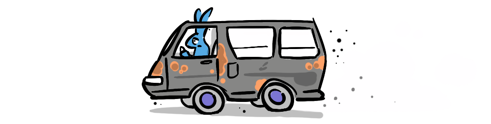 A rusty old van
