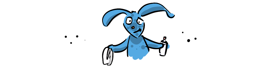 a rabbit with a rag