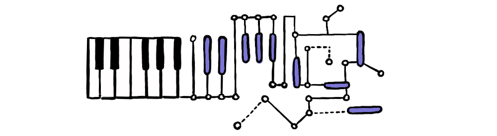 A piano transforming into digital information