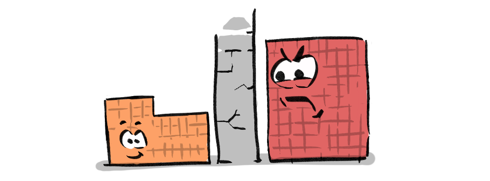 Productivity units divided so that one side can't colonise the other